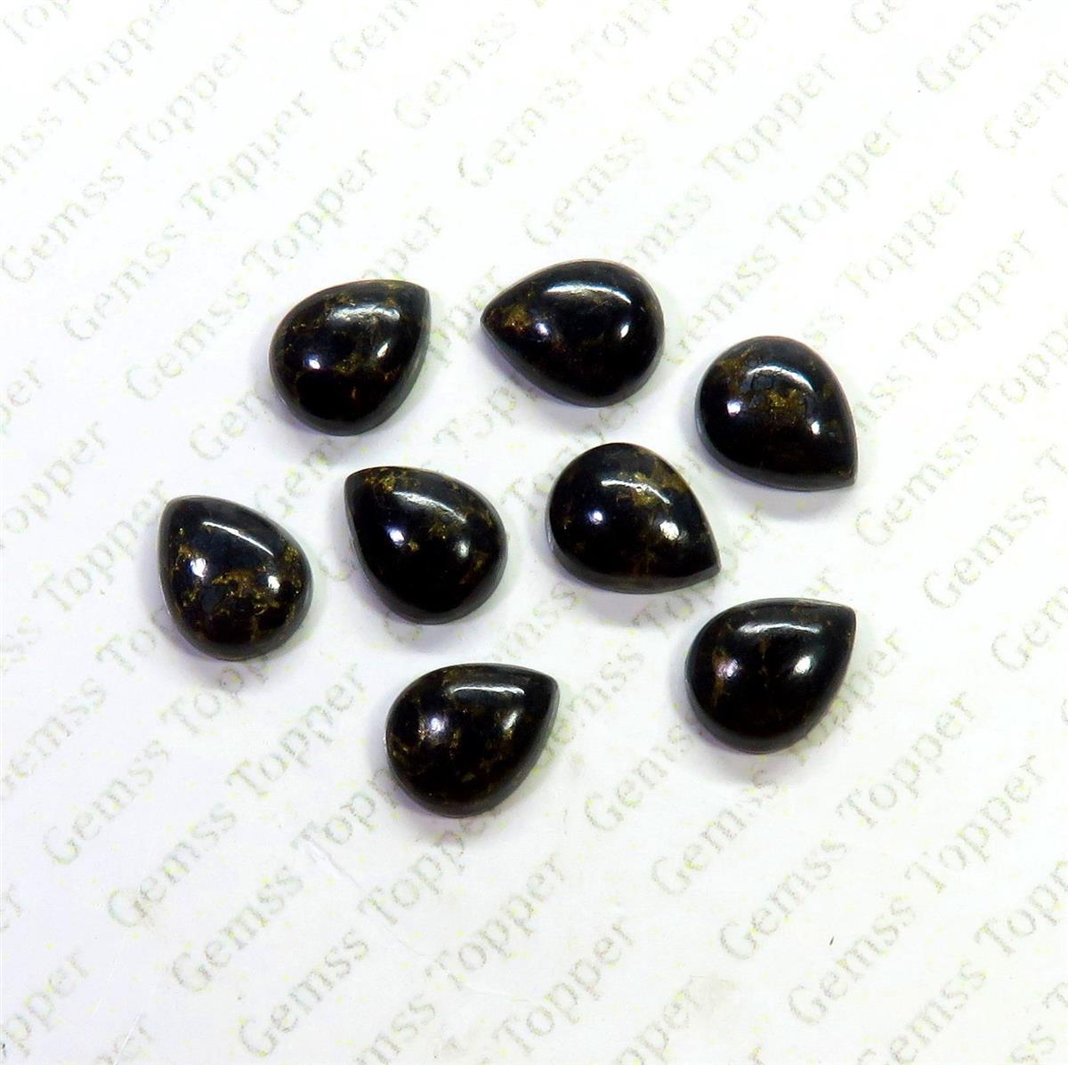 Black Mohave Turquoise 5x8 mm Pear Cabochon
